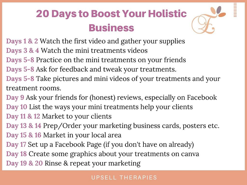 20 Days to Boost Your Holistic Business